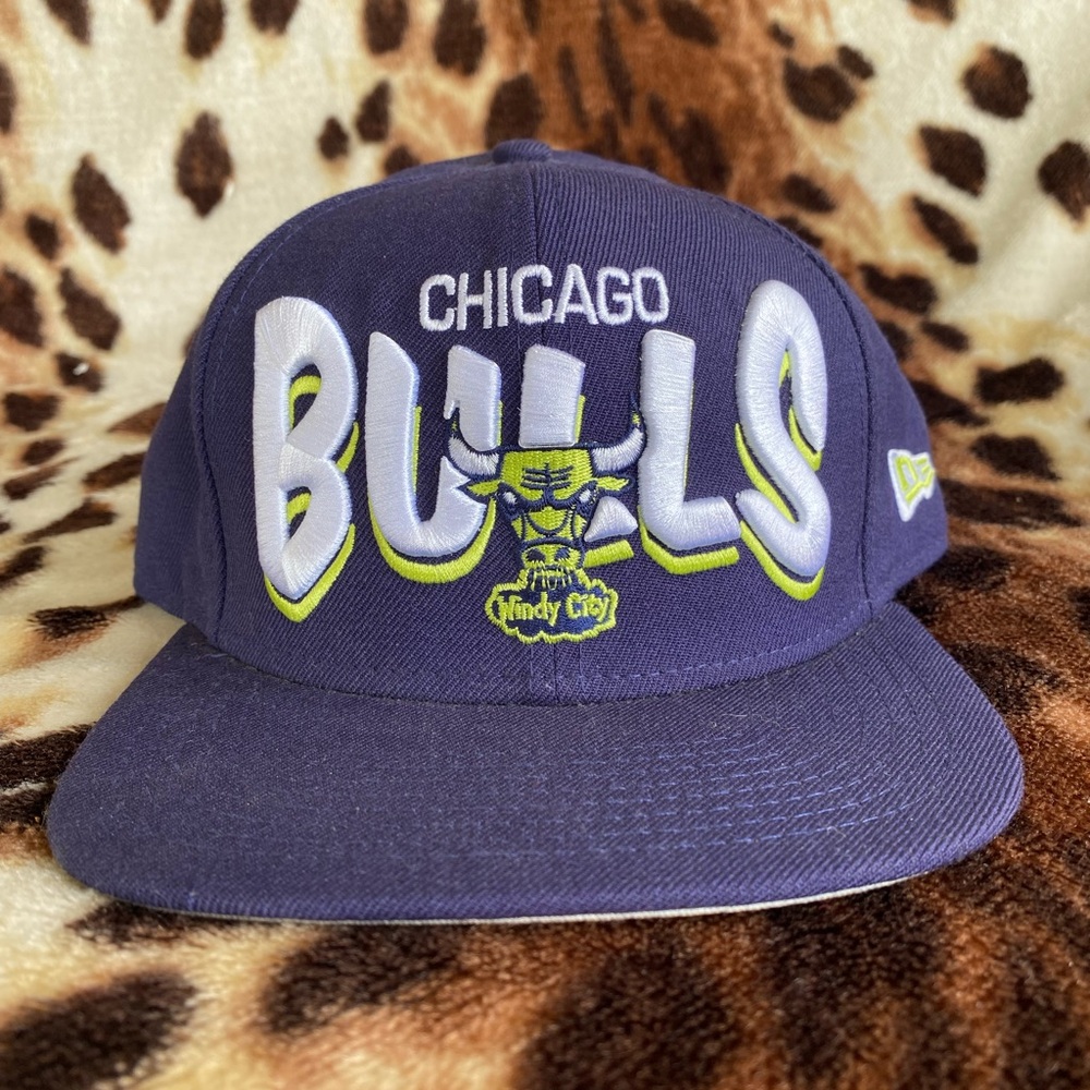 New Era Navy Blue Chicago Bulls Snapback Hat Hardwood Classics Like New